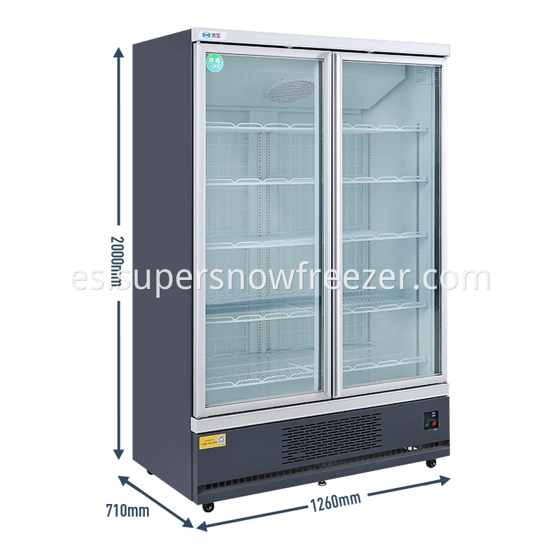 Supermarket 2 Sliding Door Upright Freezer Display Refrigerator Price Jpg